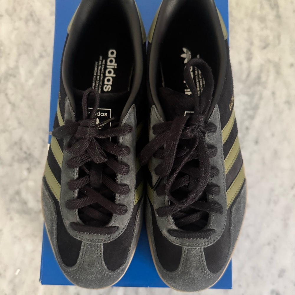 Adidas GAZELLE SHOES Black and Olive Sneakers
